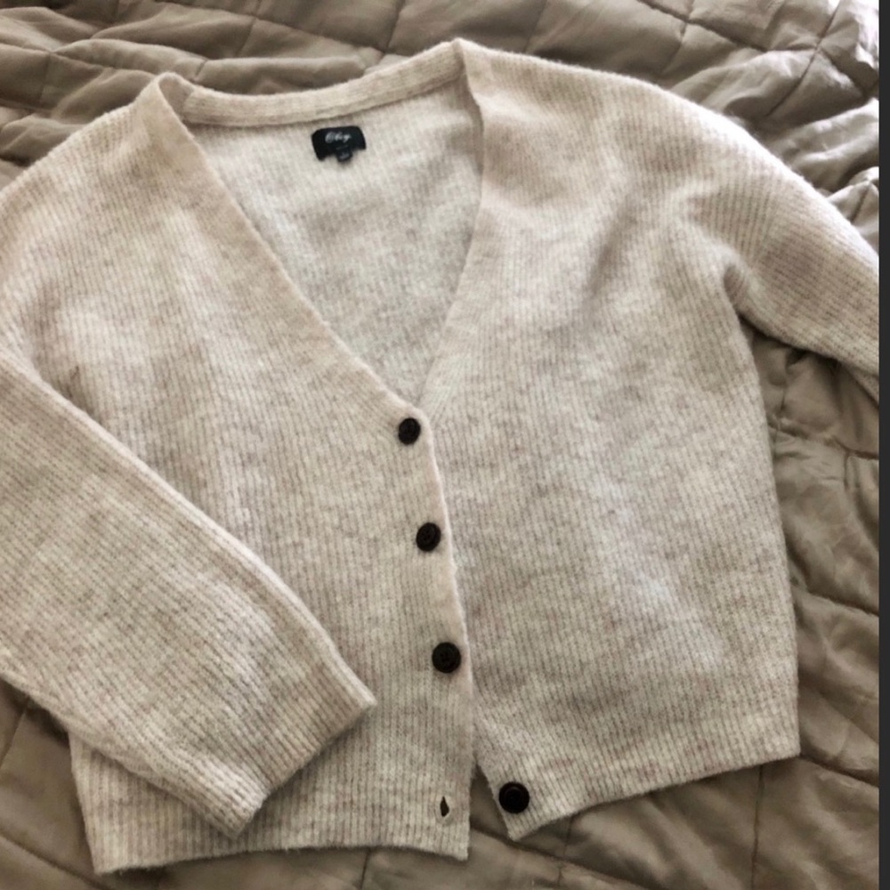 Obey cropped button front cardigan mohair